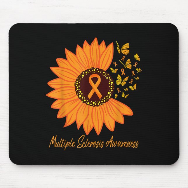 Multiple Sclerosis Awareness Ribbon Flower Ms Butt Mouse Mat (Front)