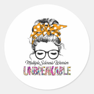 Multiple Sclerosis Awareness Ribbon Support Gifts Classic Round Sticker