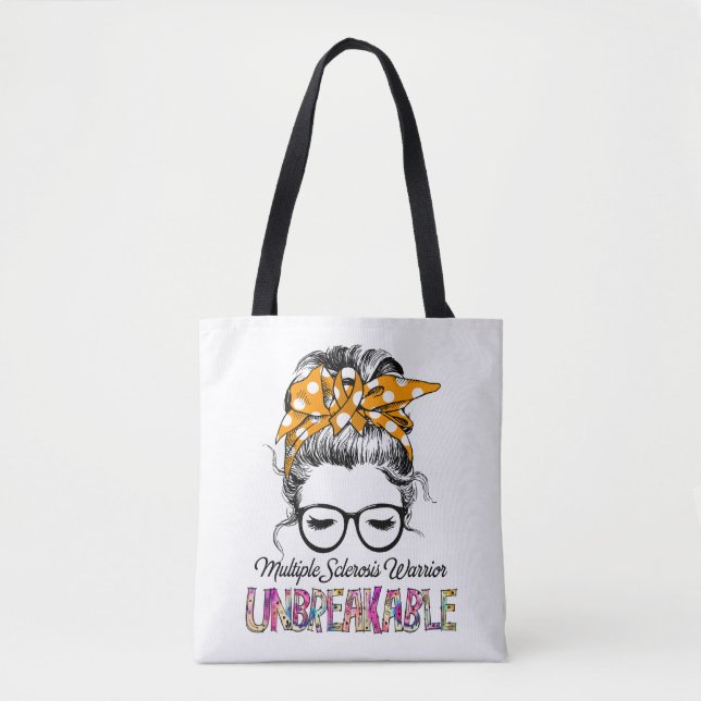 Multiple Sclerosis Awareness Ribbon Support Gifts Tote Bag (Front)