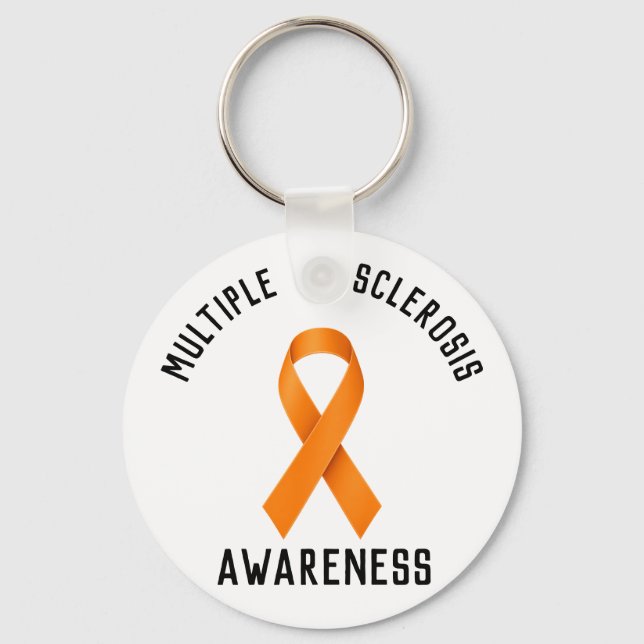 Multiple Sclerosis Awareness Round Car Magnet  Key Ring (Front)