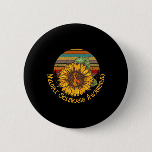 Multiple Sclerosis Awareness Sunflower Ms Awarenes 6 Cm Round Badge