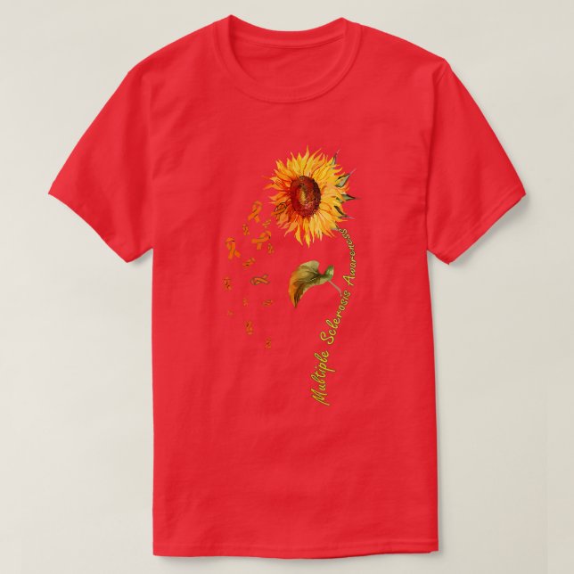Multiple Sclerosis Awareness Sunflower MS Warrior  T-Shirt (Design Front)