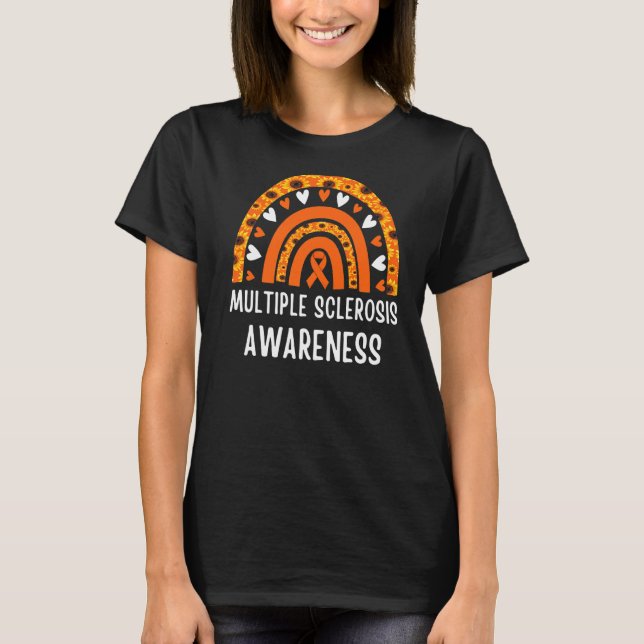 Multiple Sclerosis Awareness Sunflower Rainbow Ms  T-Shirt (Front)