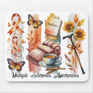 MULTIPLE SCLEROSIS AWARENESS SUPPORT BRUSH STROKES MOUSE MAT