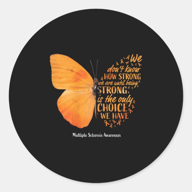 Multiple Sclerosis Awareness Women Mom Cute Butter Classic Round Sticker (Front)