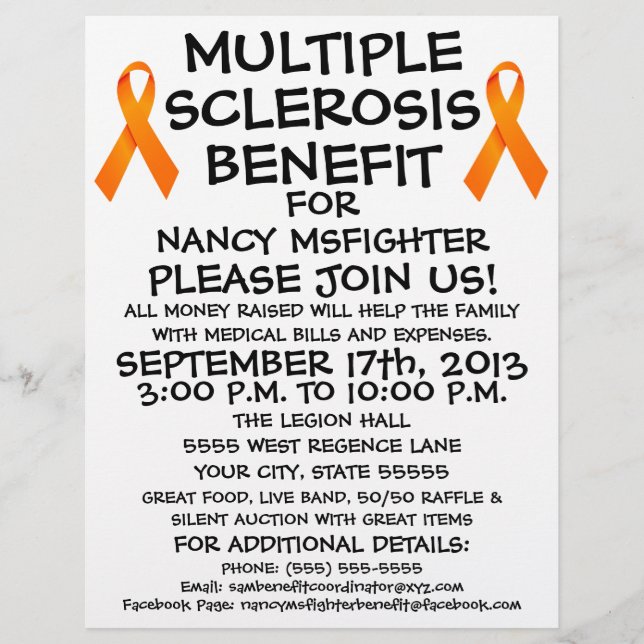 Multiple Sclerosis Benefit Flyer (Front)