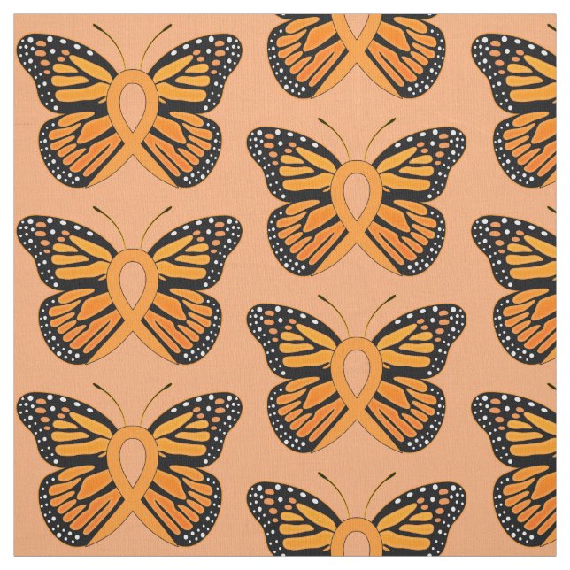 Multiple Sclerosis Butterfly Awareness Ribbon Fabric (Swatch)