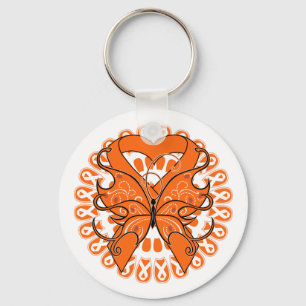 Multiple Sclerosis Butterfly Circle of Ribbons Key Ring