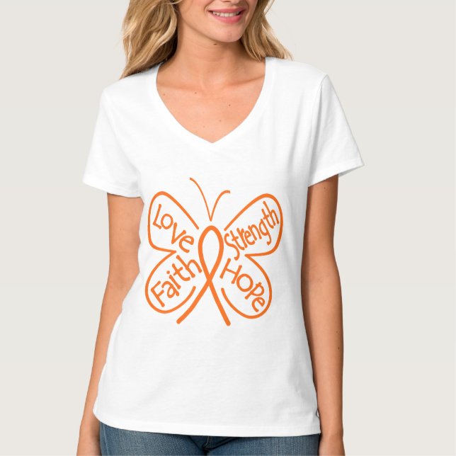 Multiple Sclerosis Butterfly Inspiring Words T-Shirt (Front)