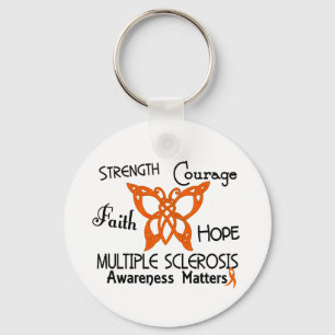 Multiple Sclerosis Celtic Butterfly 3 Key Ring