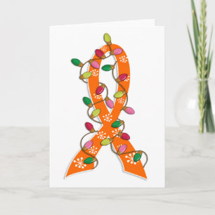 Multiple Sclerosis Christmas Lights Ribbon Holiday Card