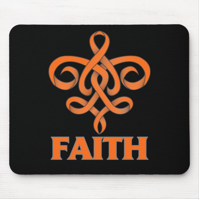Multiple Sclerosis Faith Fleur de Lis Ribbon Mouse Mat (Front)