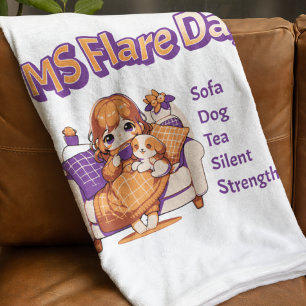 Multiple Sclerosis Flare Day MS Warrior Gift Fleece Blanket