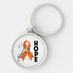Multiple Sclerosis Floral Hope Ribbon Key Ring