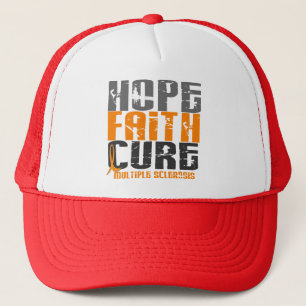 Multiple Sclerosis HOPE FAITH CURE Trucker Hat