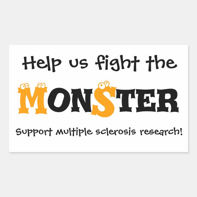 Multiple Sclerosis Monster Sticker (Front)
