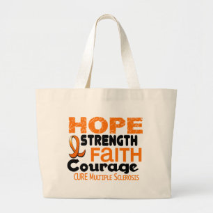 Multiple Sclerosis MS HOPE 3 Large Tote Bag