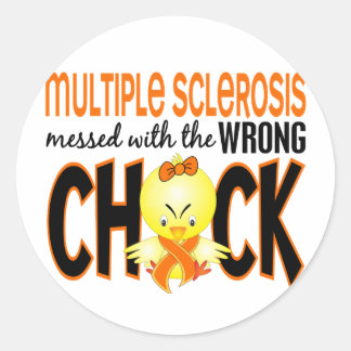 Multiple Sclerosis MS Messed With The Wrong Chick Classic Round Sticker