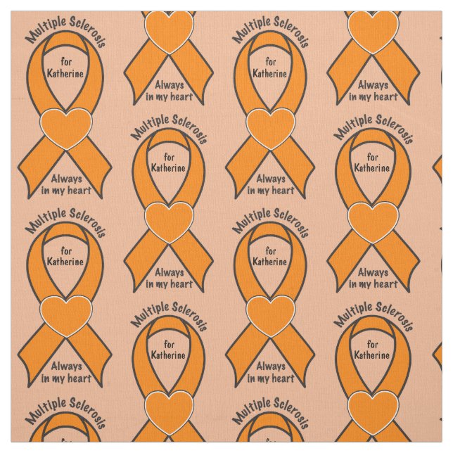 Multiple Sclerosis, MS, Name Customisable Ribbon Fabric (Swatch)