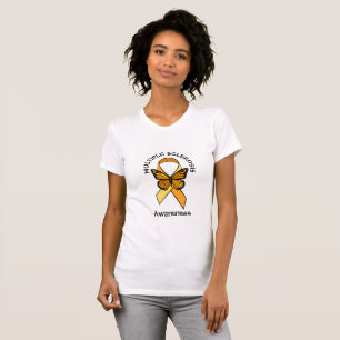 Multiple Sclerosis Orange Awareness Butterfly T-Shirt