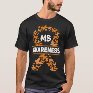 Multiple Sclerosis Orange Ribbon Men Women MS Awar T-Shirt