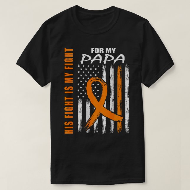 Multiple Sclerosis Papa MS Awareness USA Flag Back T-Shirt (Design Front)
