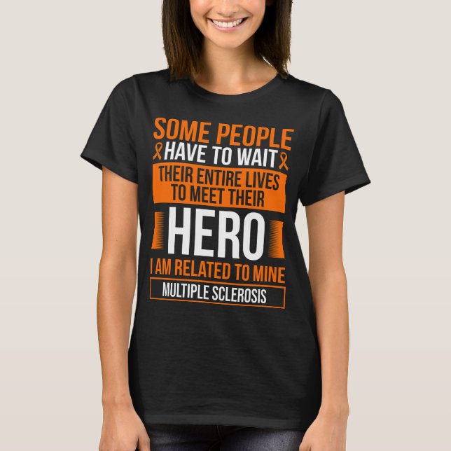 Multiple Sclerosis Ribbon MS Warrior Survivor T-Shirt (Front)