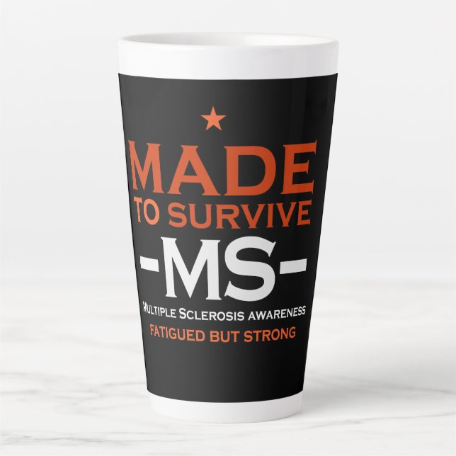 multiple sclerosis Survivor Support Awareness Gift Latte Mug (Front)
