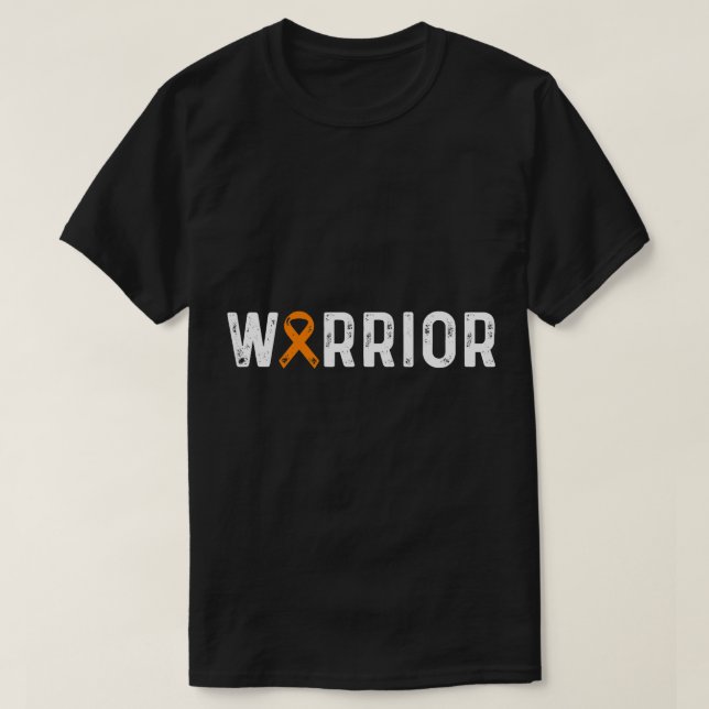 Multiple Sclerosis Warrior Awareness MS Orange Rib T-Shirt (Design Front)