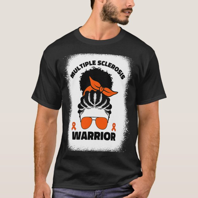 Multiple Sclerosis Warrior For Afro Black Women Ms T-Shirt (Front)