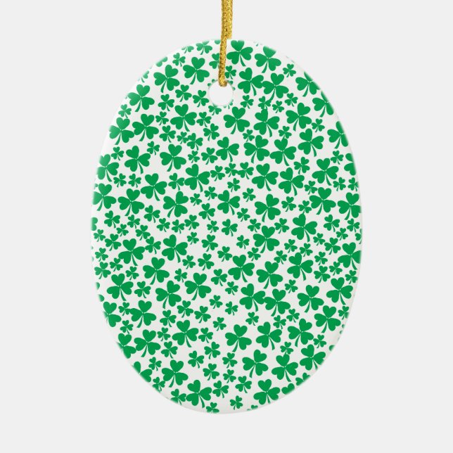 Multiple Shamrocks Ceramic Tree Decoration (Front)