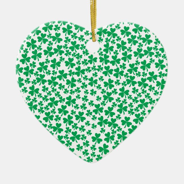 Multiple Shamrocks Ceramic Tree Decoration (Front)