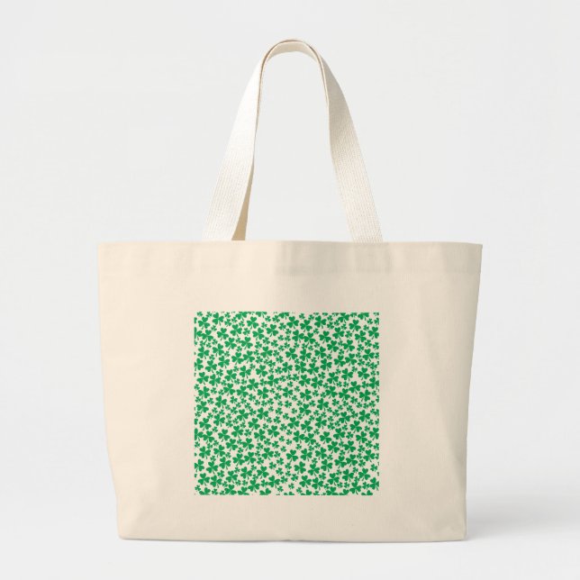 Multiple Shamrocks Large Tote Bag (Front)