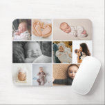 Multiple snapshots baby photos collage mouse mat<br><div class="desc">Customise with your Instagram photos or other small photos and arrange/crop within frames,  frame colour and thickness is editable in the full customizer</div>