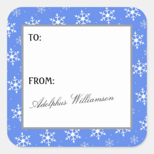 Multiple Snowflakes Christmas Gift Label