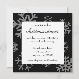 Multiple Snowflakes Christmas Invitations (Black)