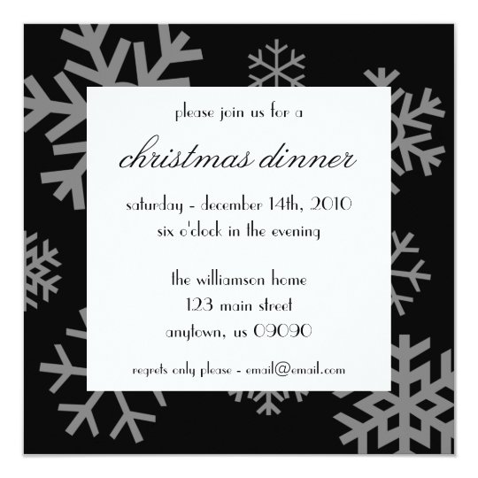 Multiple Snowflakes Christmas Invitations (Black)
