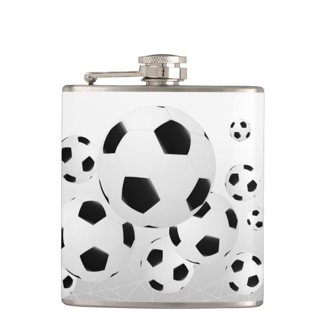 Multiple Soccer Balls Flask (Front)