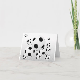 Multiple Soccer Balls Note Cards