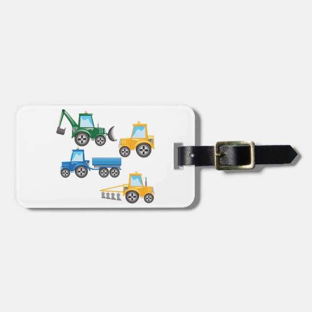 Multiple Tractors Luggage Tag (Front Horizontal)