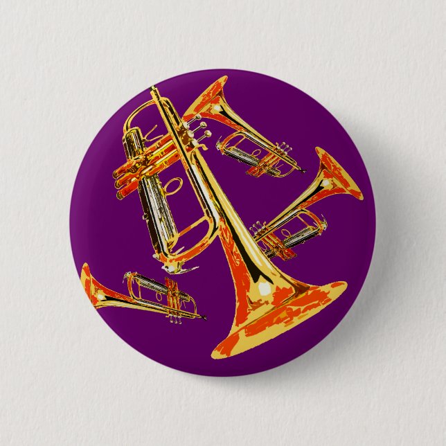 Multiple Trumpets 6 Cm Round Badge (Front)