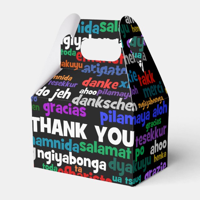 Multiple Ways to Say Thank You in Many Languages Favour Box (Front Side)
