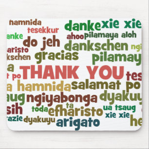 Multiple Ways to Say Thank You in Many Languages Mouse Mat