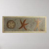 Multiples of 5, Sand Dollar Starfish Person Poster