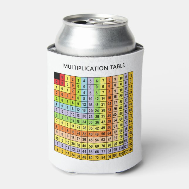"Multiplication Chart"  Can Cooler (Can Front)