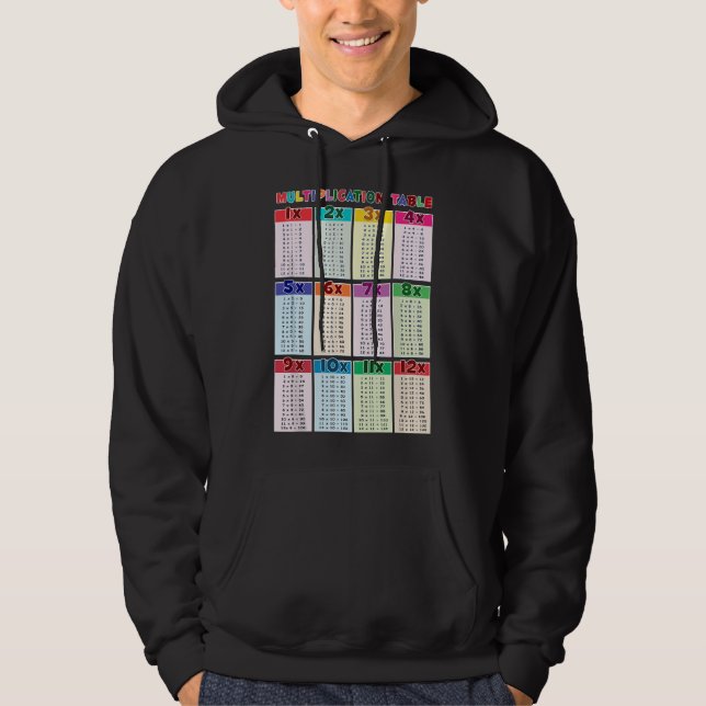 Multiplication Table Elementary School Educational Hoodie (Front)