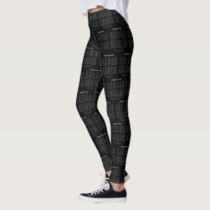 Multiplication Table White Text On Dark Leggings