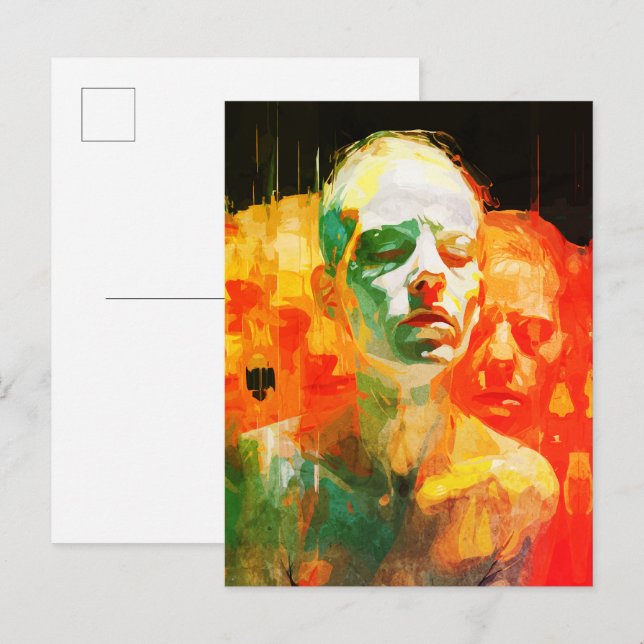 Multiplicity of Mind Abstract Emotional Portrait Postcard (Front/Back)