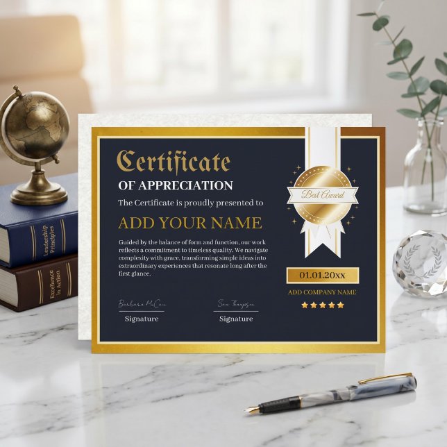 Multipurpose Achievement & Recognition Certificate (Modern Minimalist Multipurpose Achievement & Recognition Certificate Template)