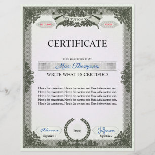 Multipurpose Certificate